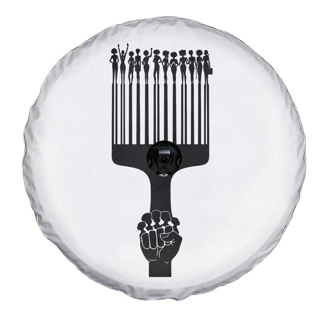 Afro Pick Comb Strong Black Power Fist Spare Tire Cover TS11 Print Your Wear