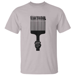 Afro Pick Comb Strong Black Power Fist T Shirt TS11 Ice Gray Print Your Wear