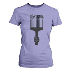 Afro Pick Comb Strong Black Power Fist T Shirt For Women TS11 Violet Print Your Wear