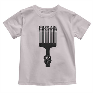 Afro Pick Comb Strong Black Power Fist Toddler T Shirt TS11 Ice Gray Print Your Wear