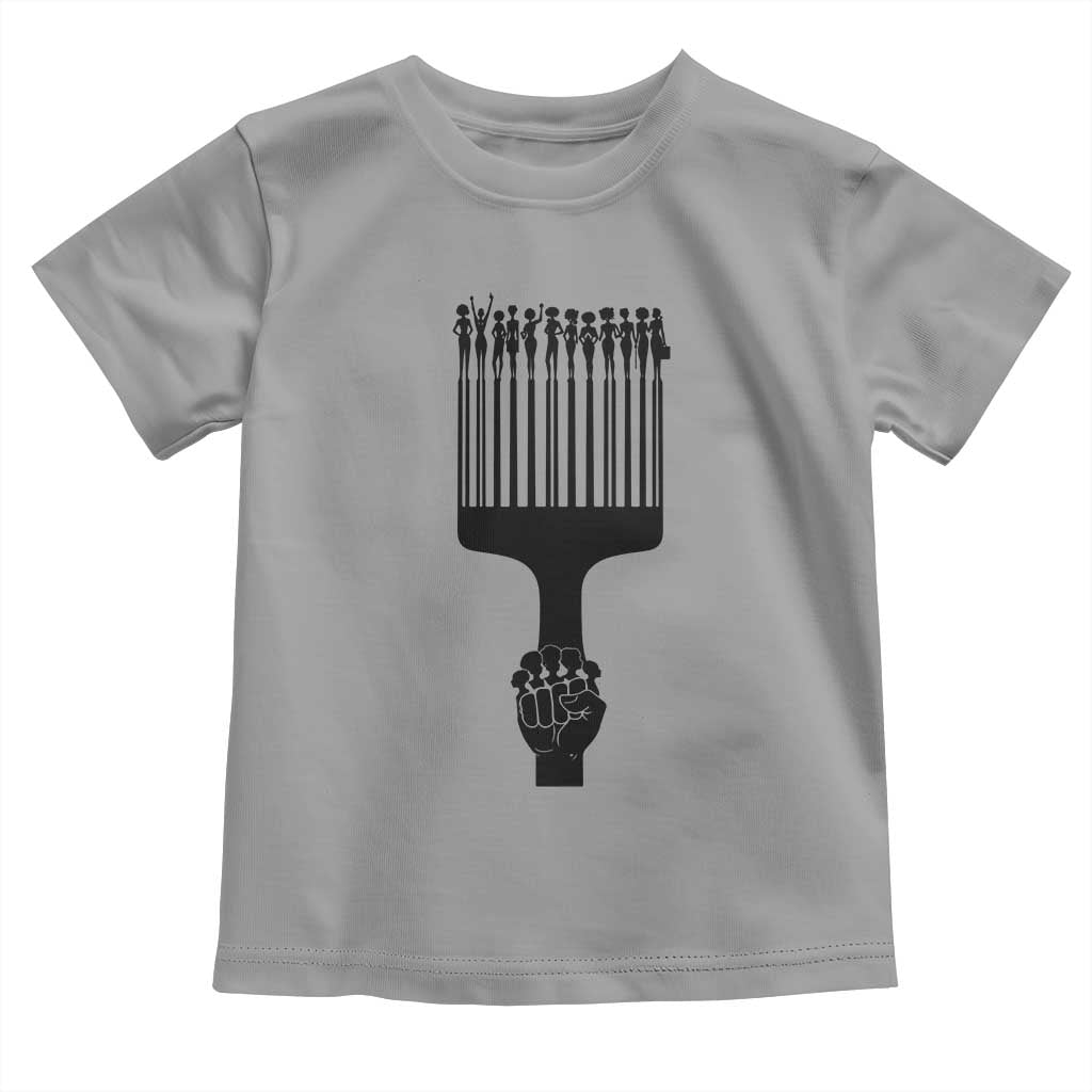 Afro Pick Comb Strong Black Power Fist Toddler T Shirt TS11 Sport Gray Print Your Wear
