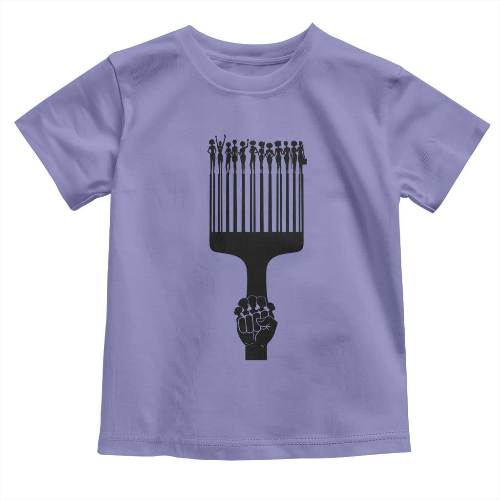 Afro Pick Comb Strong Black Power Fist Toddler T Shirt TS11 Violet Print Your Wear