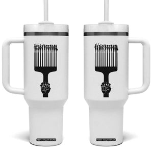 Afro Pick Comb Strong Black Power Fist Tumbler With Handle TS11 One Size: 40 oz White Print Your Wear