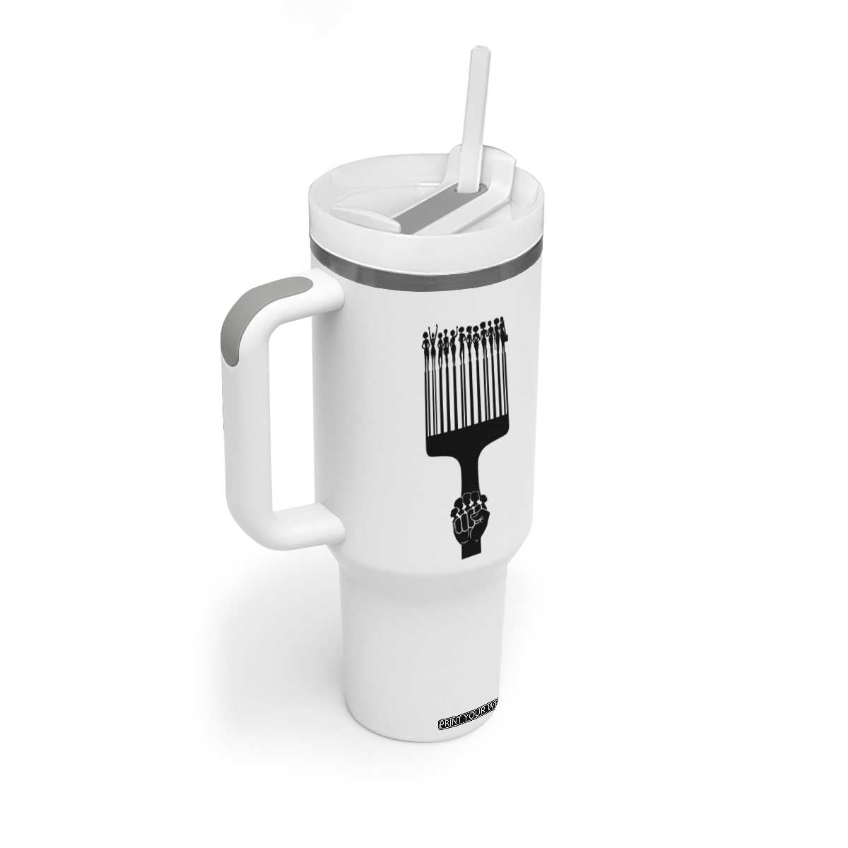 Afro Pick Comb Strong Black Power Fist Tumbler With Handle TS11 Print Your Wear