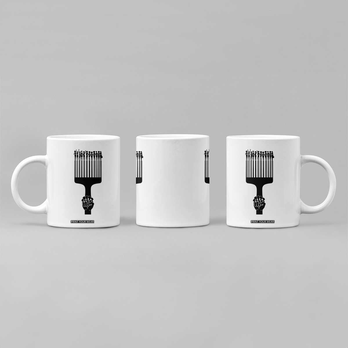 Afro Pick Comb Strong Black Power Fist Coffee Mug TS11 Print Your Wear