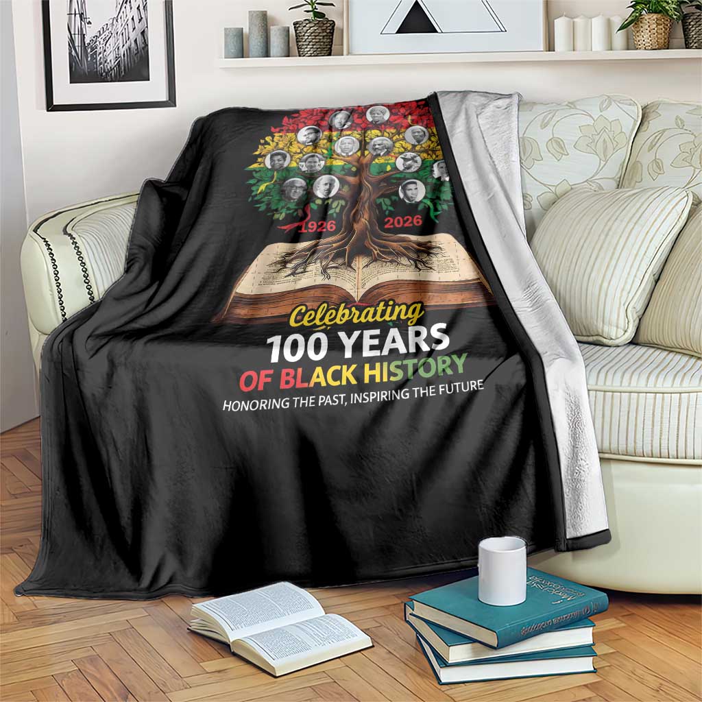 Celebrating 100 Years Of Black History Honoring The Past Inspiring The Future Throw Blanket Black Leaders TS11 Print Your Wear