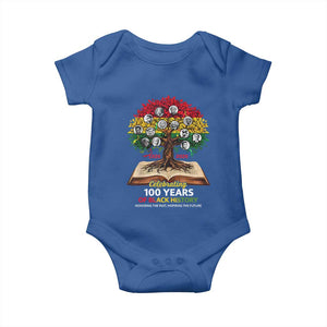 Celebrating 100 Years Of Black History Honoring The Past Inspiring The Future Baby Onesie Black Leaders TS11 Royal Blue Print Your Wear