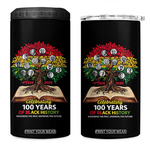 Celebrating 100 Years Of Black History Honoring The Past Inspiring The Future 4 in 1 Can Cooler Tumbler Black Leaders TS11 One Size: 16 oz Black Print Your Wear