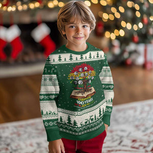 Celebrating 100 Years Of Black History Honoring The Past Inspiring The Future Ugly Christmas Sweater Black Leaders TS11 Forest Green Beige Print Your Wear