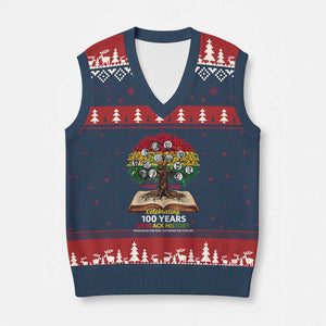 Celebrating 100 Years Of Black History Honoring The Past Inspiring The Future V-Neck Knit Sweater Vest Black Leaders TS11 Navy Red Print Your Wear