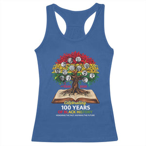 Celebrating 100 Years Of Black History Honoring The Past Inspiring The Future Racerback Tank Top Black Leaders TS11 Royal Blue Print Your Wear