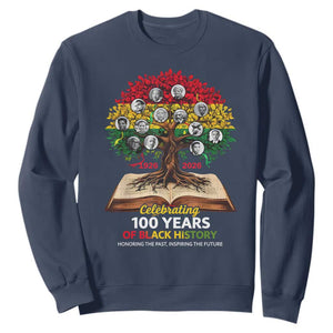 Celebrating 100 Years Of Black History Honoring The Past Inspiring The Future Sweatshirt Black Leaders TS11 Navy Print Your Wear