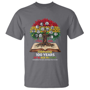 Celebrating 100 Years Of Black History Honoring The Past Inspiring The Future T Shirt Black Leaders TS11 Charcoal Print Your Wear