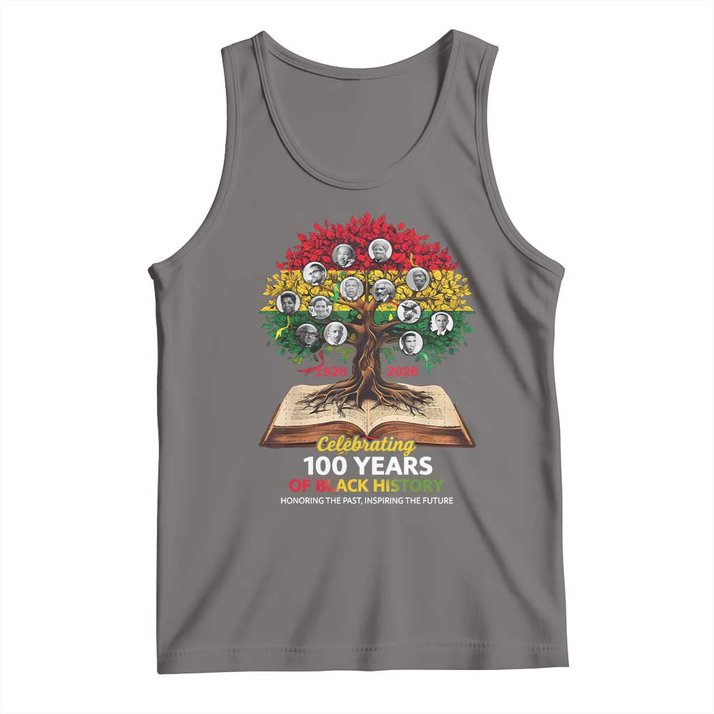 Celebrating 100 Years Of Black History Honoring The Past Inspiring The Future Tank Top Black Leaders TS11 Deep Heather Print Your Wear