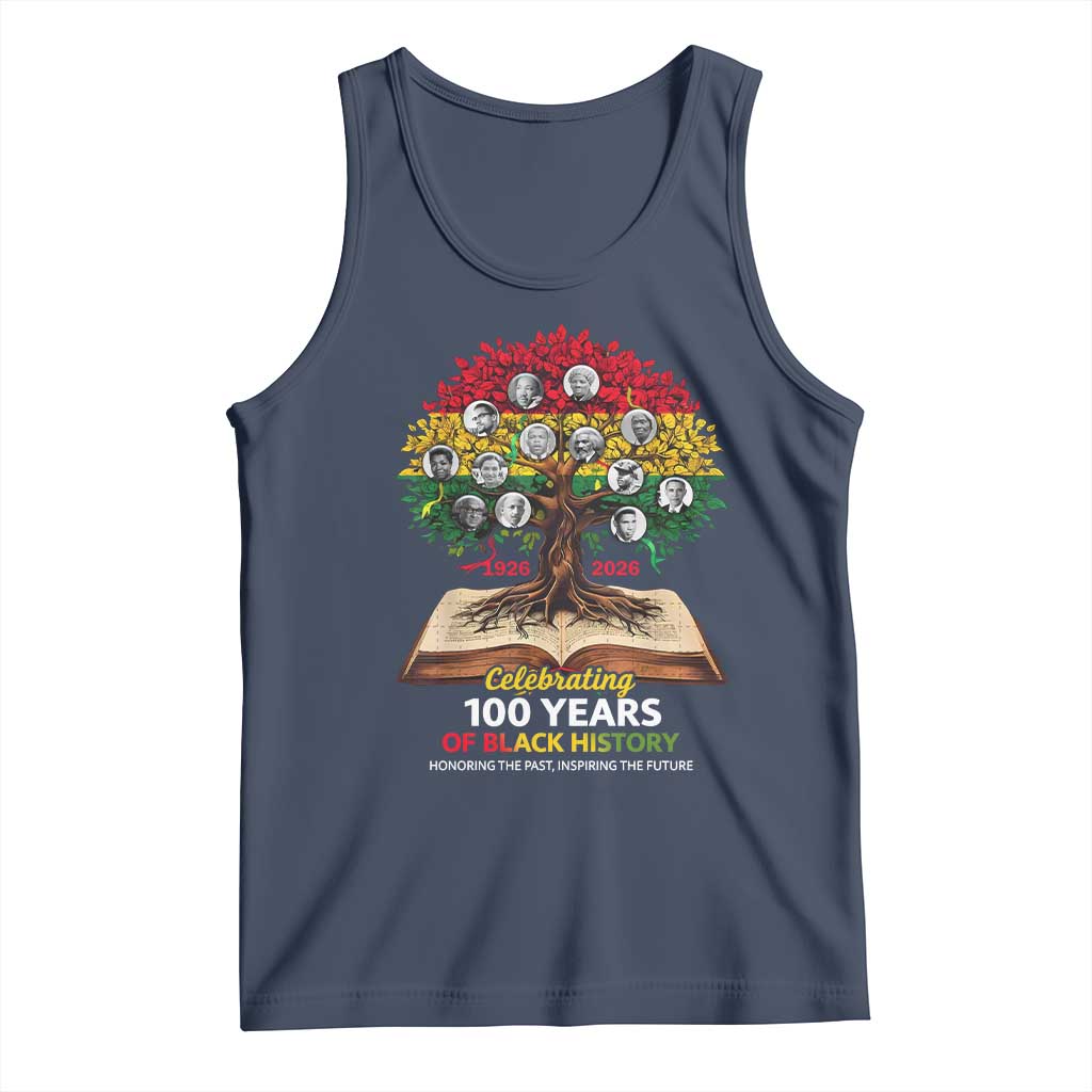 Celebrating 100 Years Of Black History Honoring The Past Inspiring The Future Tank Top Black Leaders TS11 Navy Print Your Wear