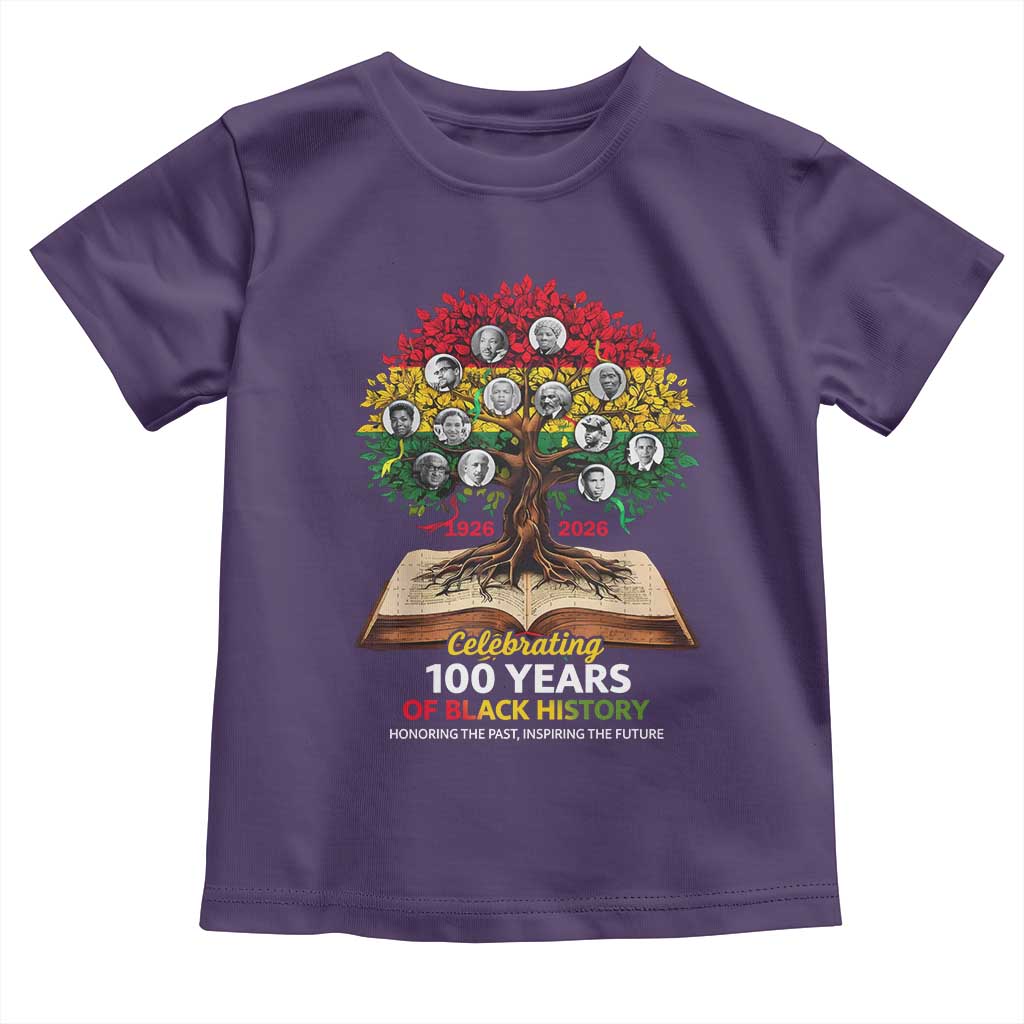Celebrating 100 Years Of Black History Honoring The Past Inspiring The Future Toddler T Shirt Black Leaders TS11 Purple Print Your Wear