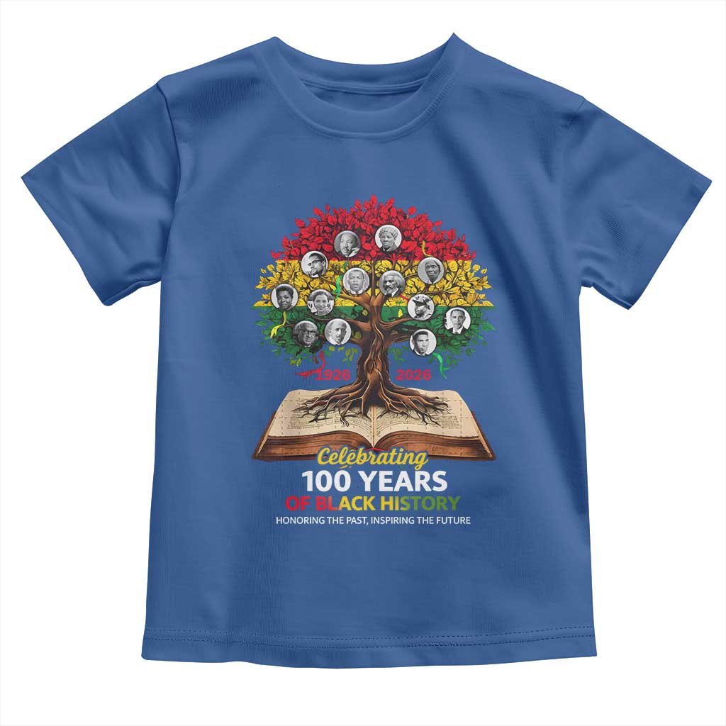 Celebrating 100 Years Of Black History Honoring The Past Inspiring The Future Toddler T Shirt Black Leaders TS11 Royal Blue Print Your Wear