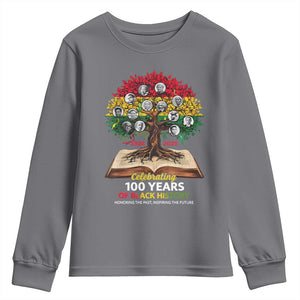 Celebrating 100 Years Of Black History Honoring The Past Inspiring The Future Youth Sweatshirt Black Leaders TS11 Charcoal Print Your Wear