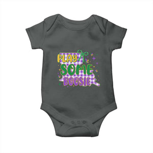 Play Some Boosie Mardi Gras Baby Onesie Funny Fat Tuesday Coquette Louisiana Carnival TS11 Dark Heather Print Your Wear