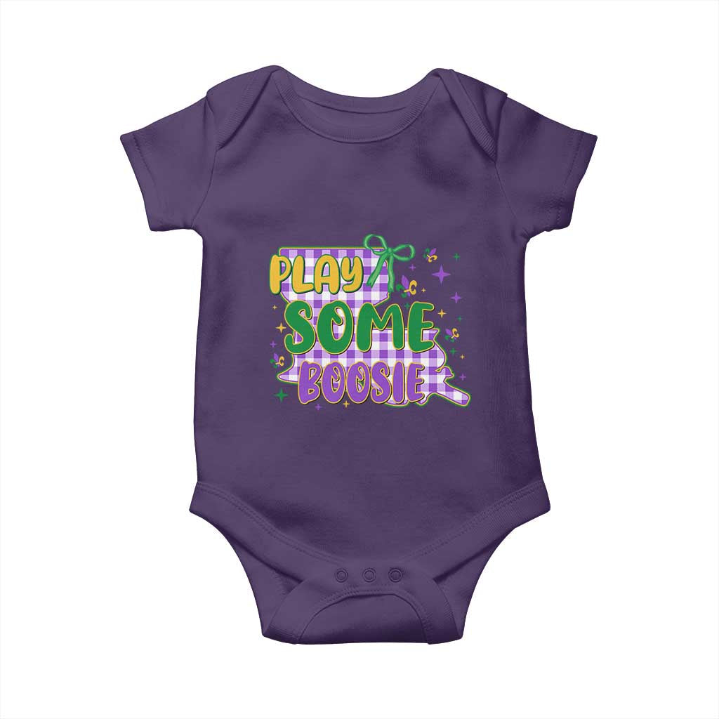 Play Some Boosie Mardi Gras Baby Onesie Funny Fat Tuesday Coquette Louisiana Carnival TS11 Purple Print Your Wear