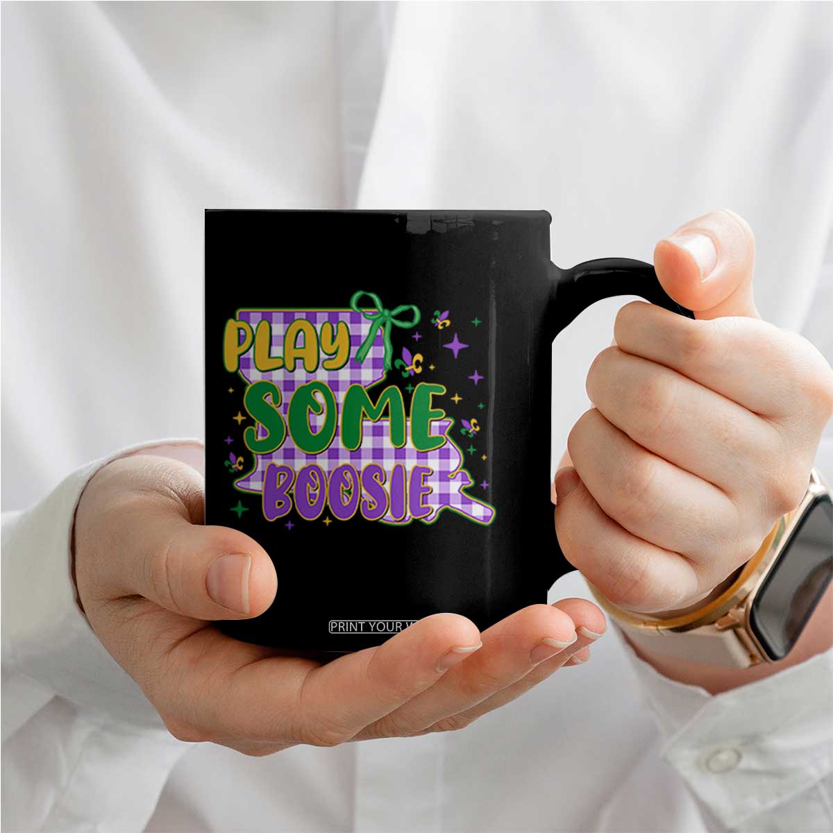 Play Some Boosie Mardi Gras Coffee Mug - Funny Fat Tuesday Coquette Louisiana Carnival TS11 Print Your Wear