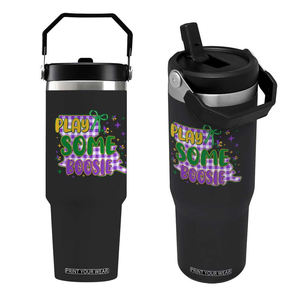 Play Some Boosie Mardi Gras Flip Straw Tumbler Funny Fat Tuesday Coquette Louisiana Carnival TS11 One Size: 30 oz Black Print Your Wear
