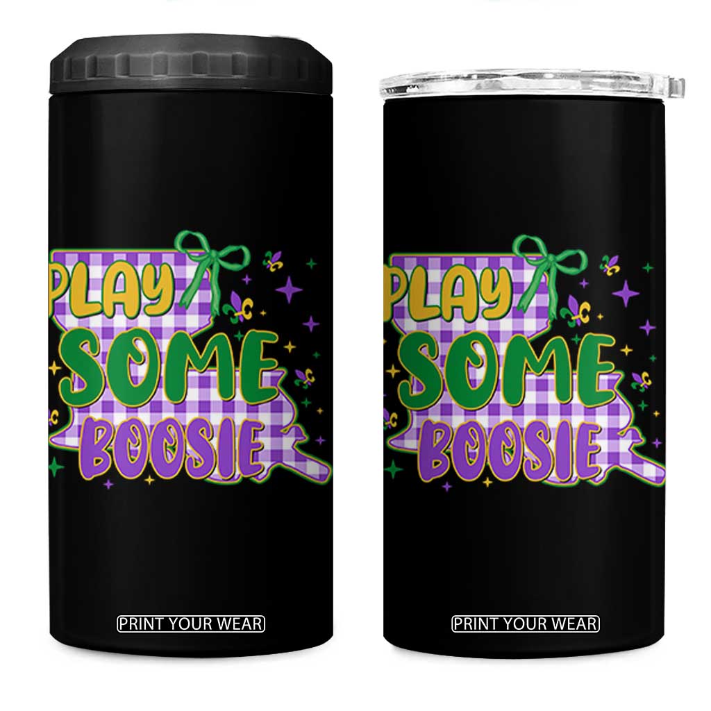 Play Some Boosie Mardi Gras 4 in 1 Can Cooler Tumbler Funny Fat Tuesday Coquette Louisiana Carnival TS11 One Size: 16 oz Black Print Your Wear