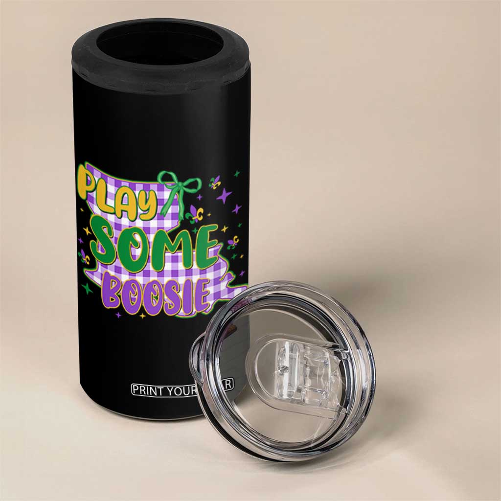 Play Some Boosie Mardi Gras 4 in 1 Can Cooler Tumbler Funny Fat Tuesday Coquette Louisiana Carnival TS11 Print Your Wear