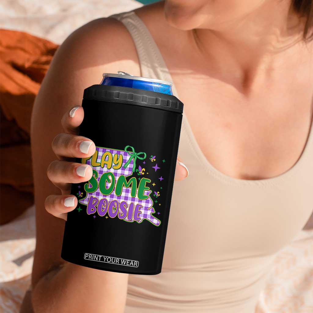 Play Some Boosie Mardi Gras 4 in 1 Can Cooler Tumbler Funny Fat Tuesday Coquette Louisiana Carnival TS11 Print Your Wear