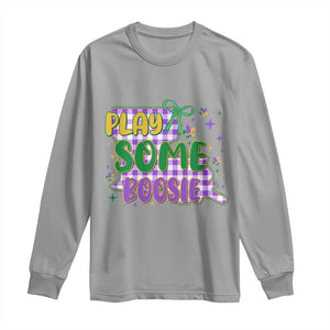 Play Some Boosie Mardi Gras Long Sleeve Shirt Funny Fat Tuesday Coquette Louisiana Carnival TS11 Sport Gray Print Your Wear