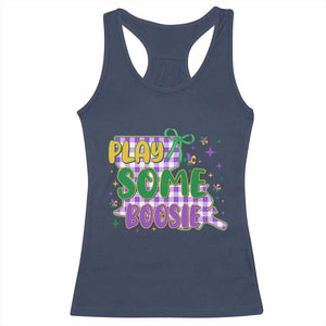 Play Some Boosie Mardi Gras Racerback Tank Top Funny Fat Tuesday Coquette Louisiana Carnival TS11 Navy Print Your Wear