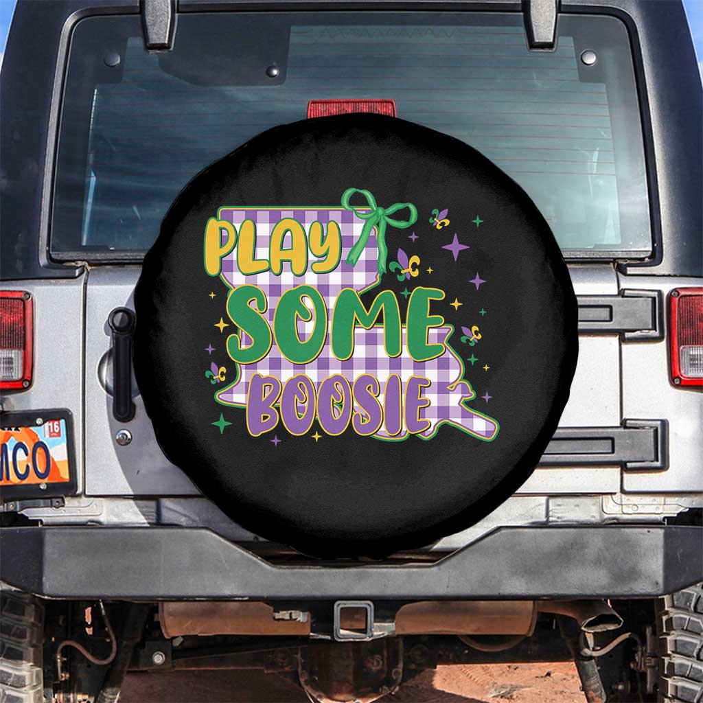 Play Some Boosie Mardi Gras Spare Tire Cover Funny Fat Tuesday Coquette Louisiana Carnival TS11 No hole Black Print Your Wear