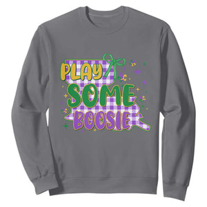 Play Some Boosie Mardi Gras Sweatshirt Funny Fat Tuesday Coquette Louisiana Carnival TS11 Charcoal Print Your Wear