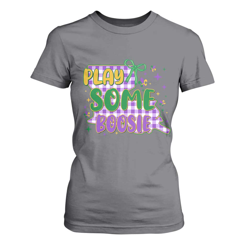 Play Some Boosie Mardi Gras T Shirt For Women Funny Fat Tuesday Coquette Louisiana Carnival TS11 Charcoal Print Your Wear