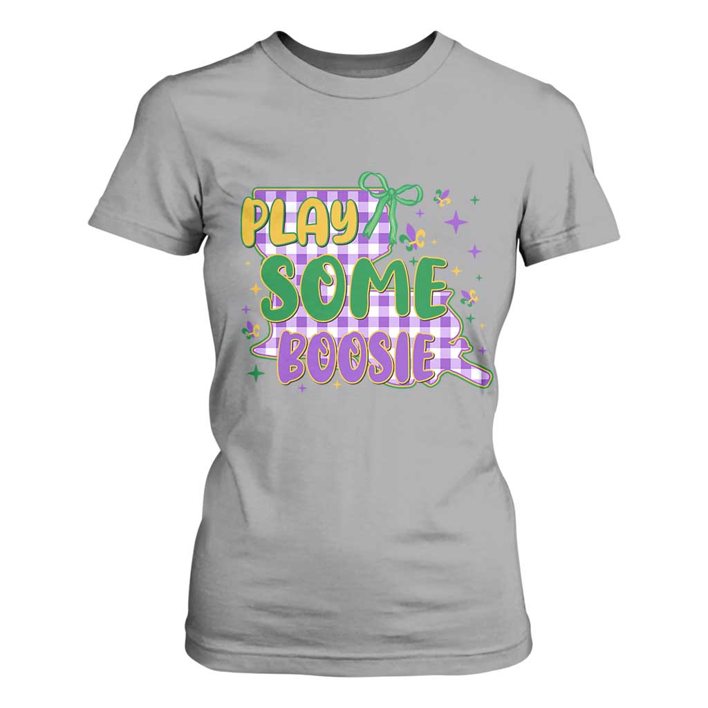 Play Some Boosie Mardi Gras T Shirt For Women Funny Fat Tuesday Coquette Louisiana Carnival TS11 Sport Gray Print Your Wear