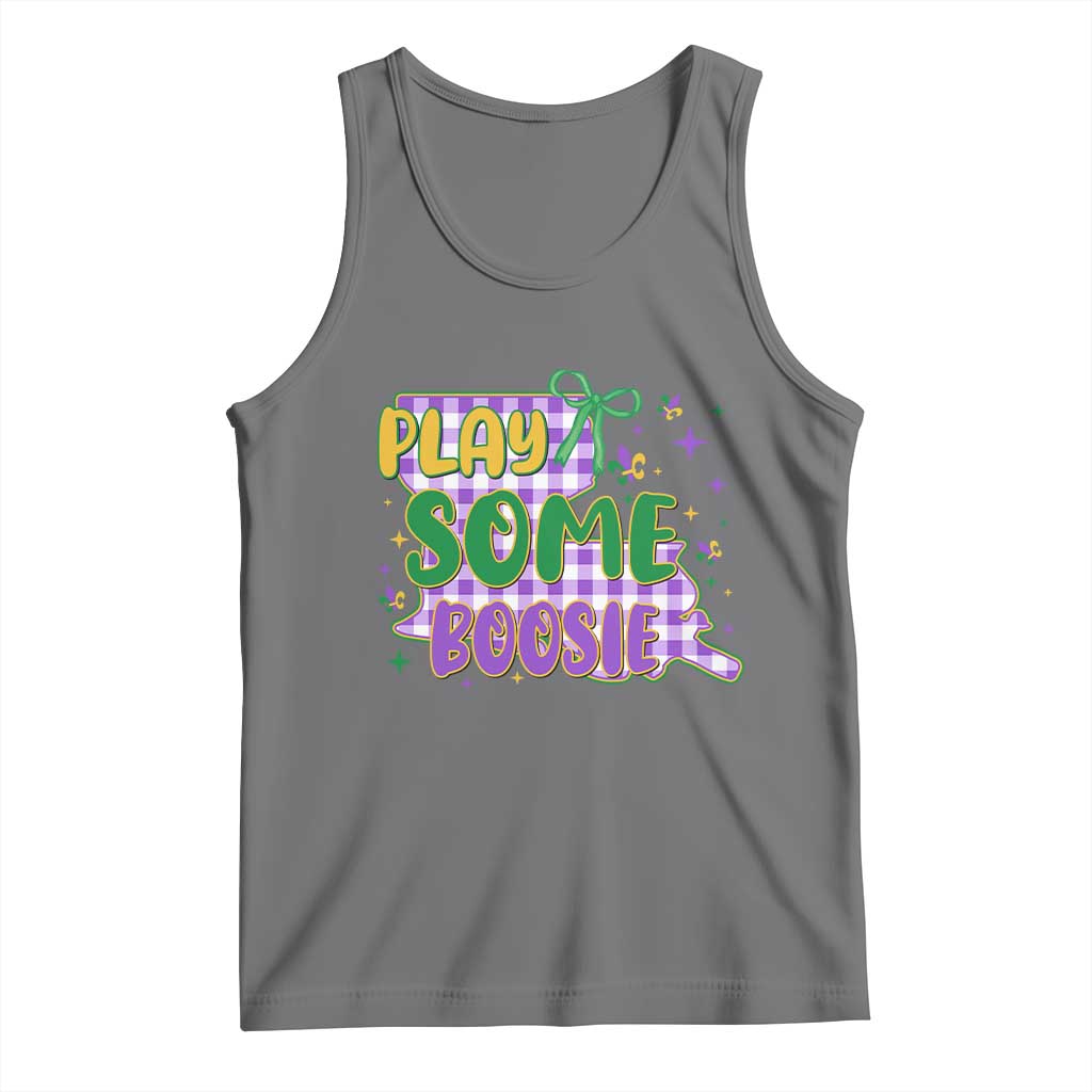 Play Some Boosie Mardi Gras Tank Top Funny Fat Tuesday Coquette Louisiana Carnival TS11 Black Heather Print Your Wear
