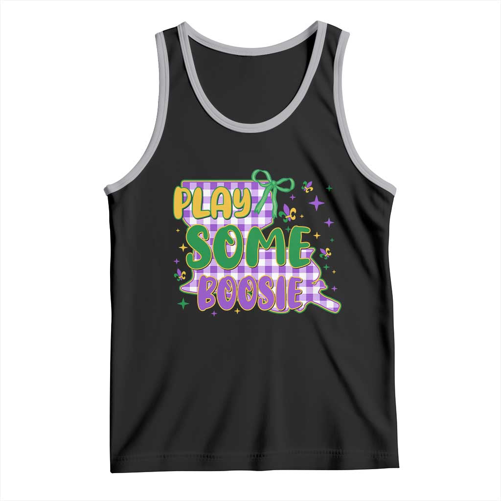 Play Some Boosie Mardi Gras Tank Top Funny Fat Tuesday Coquette Louisiana Carnival TS11 Black Athletic Heather Print Your Wear