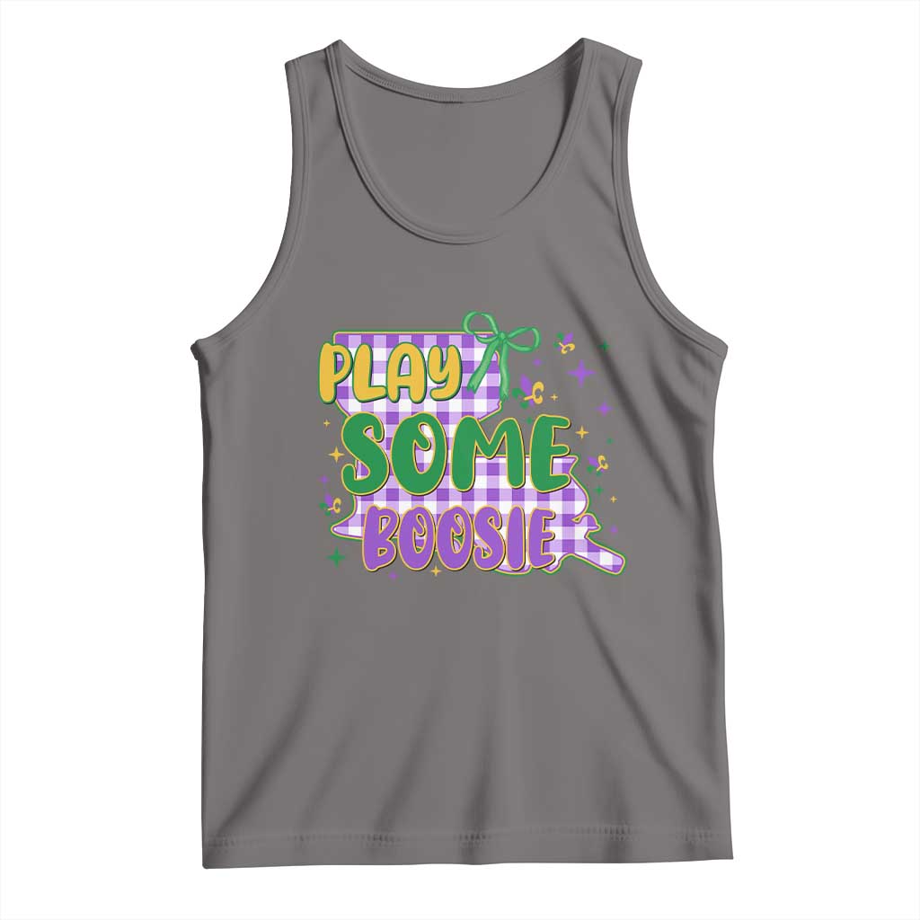 Play Some Boosie Mardi Gras Tank Top Funny Fat Tuesday Coquette Louisiana Carnival TS11 Deep Heather Print Your Wear