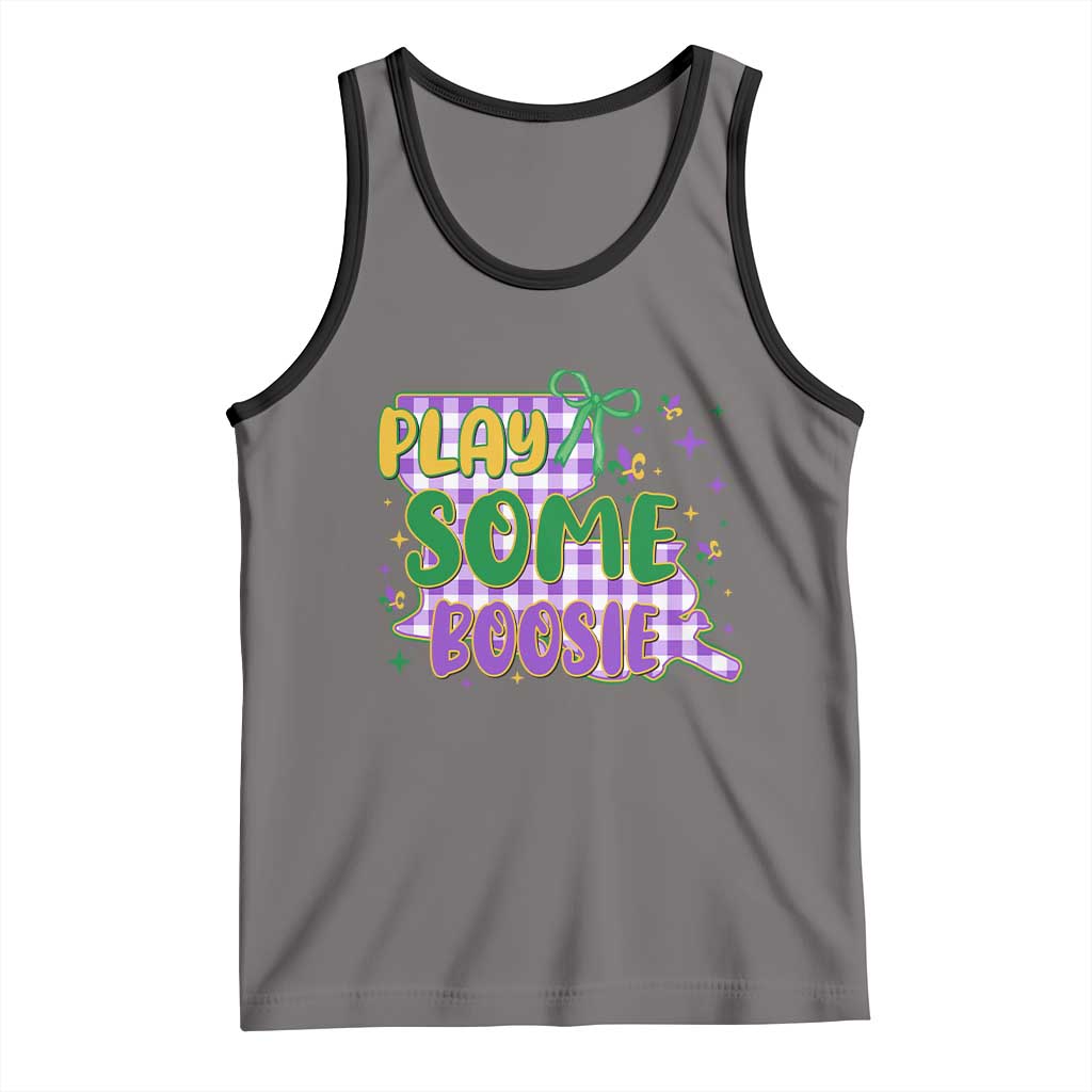 Play Some Boosie Mardi Gras Tank Top Funny Fat Tuesday Coquette Louisiana Carnival TS11 Deep Heather Black Print Your Wear