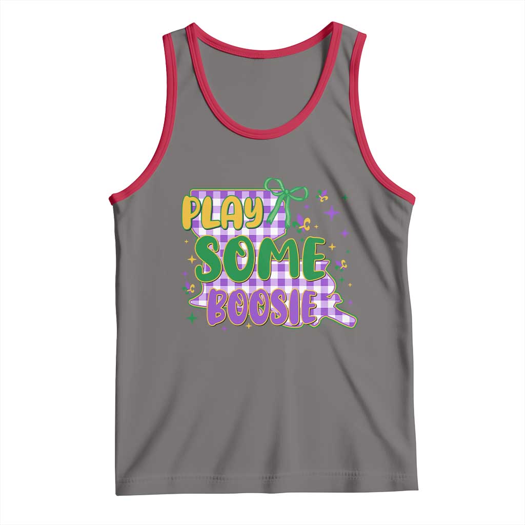 Play Some Boosie Mardi Gras Tank Top Funny Fat Tuesday Coquette Louisiana Carnival TS11 Deep Heather Red Print Your Wear
