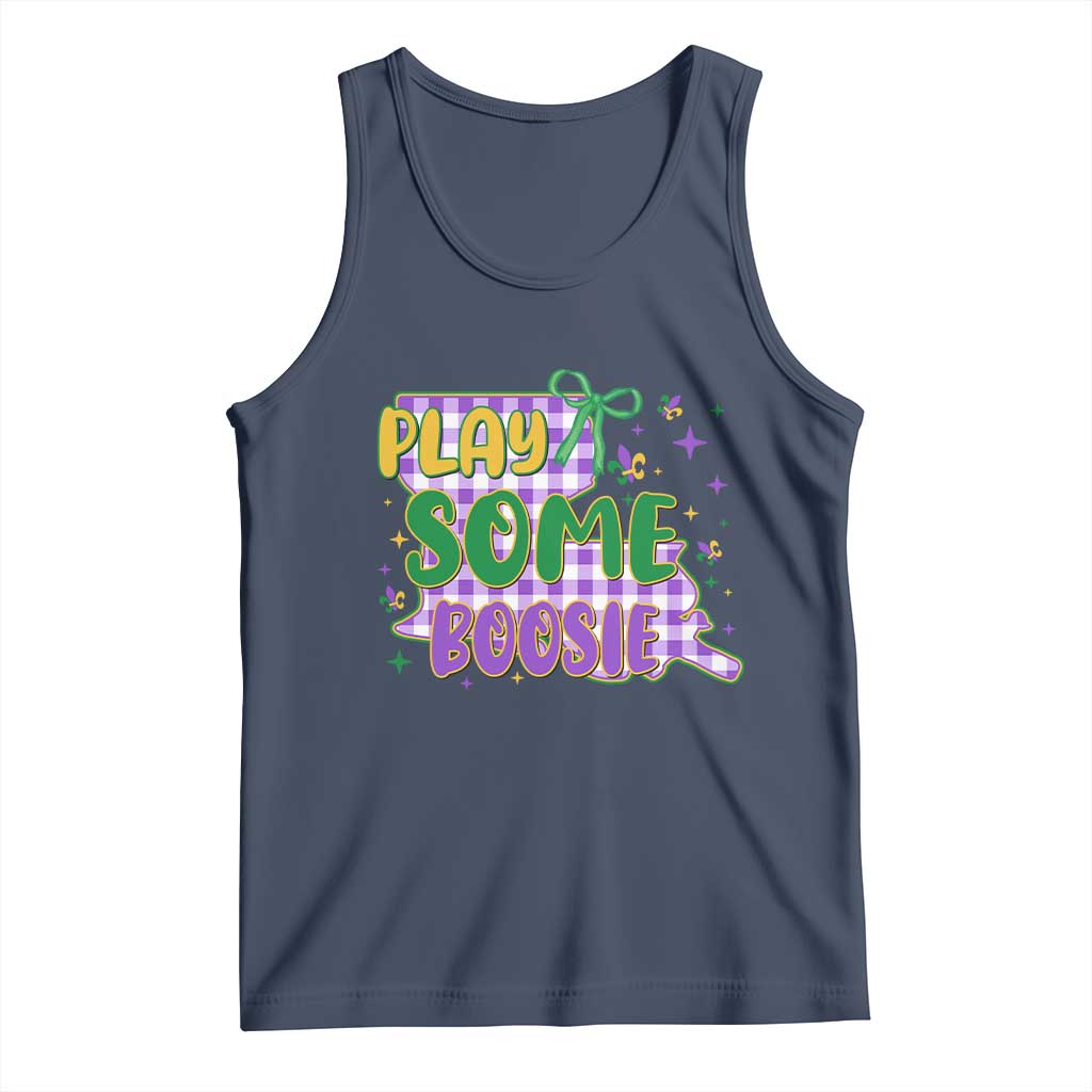 Play Some Boosie Mardi Gras Tank Top Funny Fat Tuesday Coquette Louisiana Carnival TS11 Navy Print Your Wear