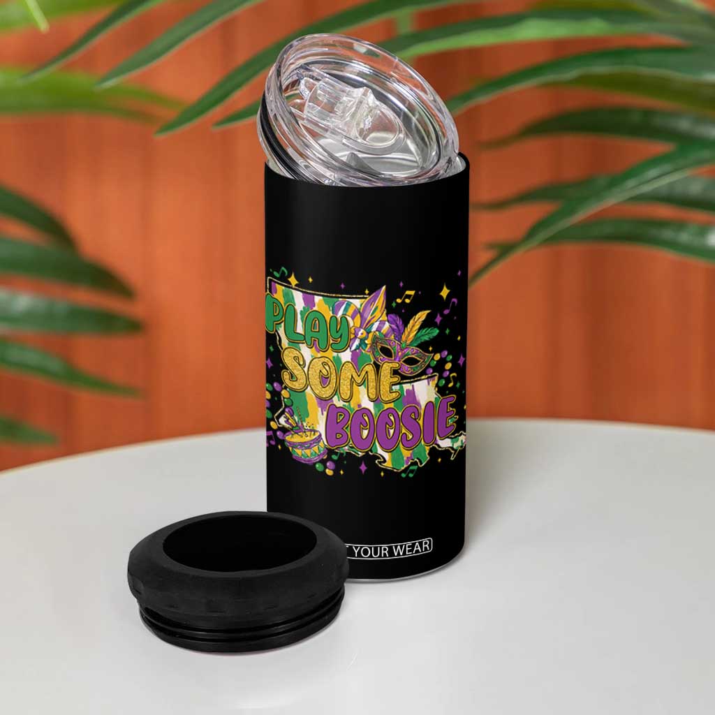 Play Some Boosie Mardi Gras 4 in 1 Can Cooler Tumbler Funny Louisiana New Orleans Carnival TS11 Print Your Wear