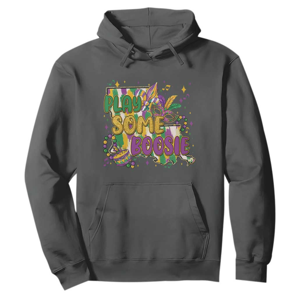 Play Some Boosie Mardi Gras Hoodie Funny Louisiana New Orleans Carnival TS11 Dark Heather Print Your Wear