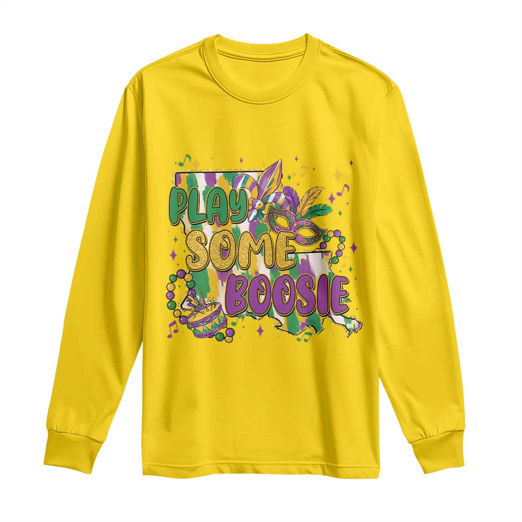 Play Some Boosie Mardi Gras Long Sleeve Shirt Funny Louisiana New Orleans Carnival TS11 Daisy Print Your Wear