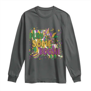 Play Some Boosie Mardi Gras Long Sleeve Shirt Funny Louisiana New Orleans Carnival TS11 Dark Heather Print Your Wear