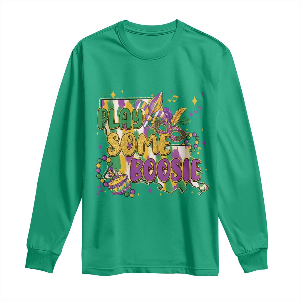 Play Some Boosie Mardi Gras Long Sleeve Shirt Funny Louisiana New Orleans Carnival TS11 Irish Green Print Your Wear