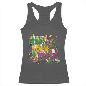 Play Some Boosie Mardi Gras Racerback Tank Top Funny Louisiana New Orleans Carnival TS11 Dark Heather Print Your Wear