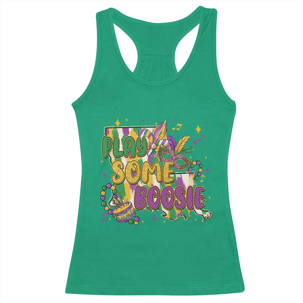 Play Some Boosie Mardi Gras Racerback Tank Top Funny Louisiana New Orleans Carnival TS11 Irish Green Print Your Wear