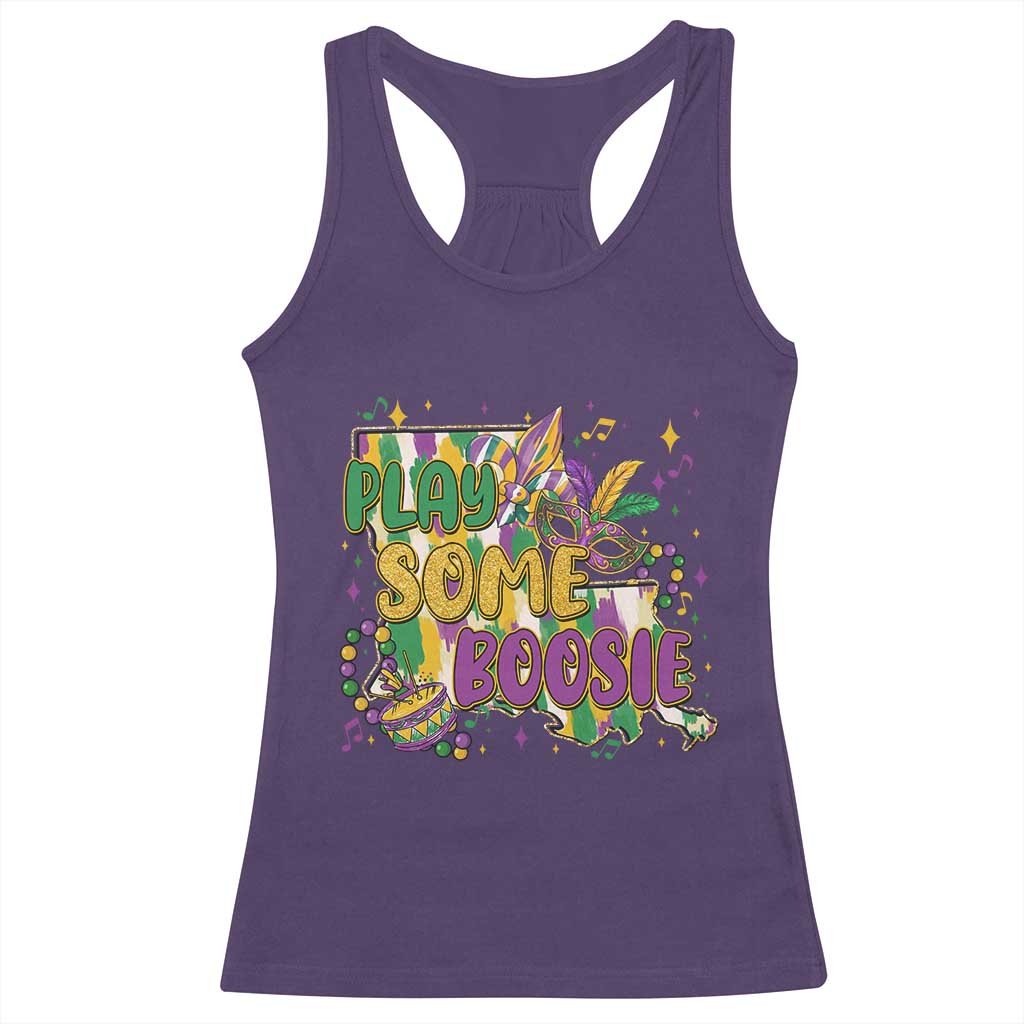 Play Some Boosie Mardi Gras Racerback Tank Top Funny Louisiana New Orleans Carnival TS11 Purple Print Your Wear