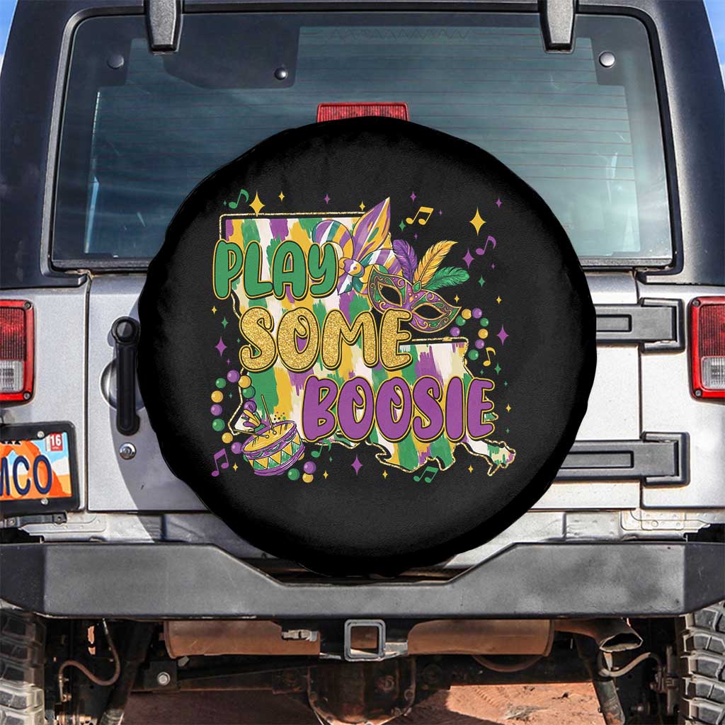 Play Some Boosie Mardi Gras Spare Tire Cover Funny Louisiana New Orleans Carnival TS11 No hole Black Print Your Wear
